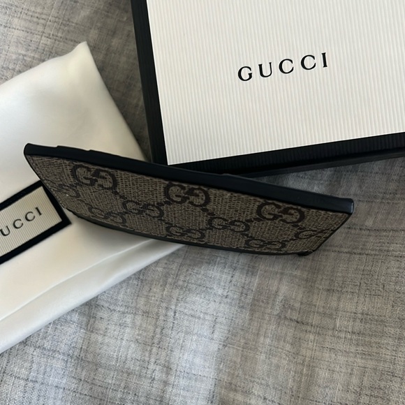 🆕💯% Auth Gucci GG Supreme Canvas Card Case Unisex NWT Black - Picture 4 of 7